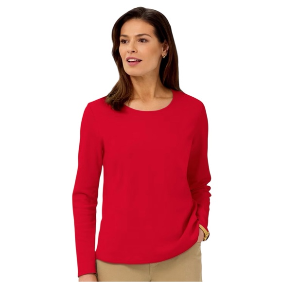 HANNAH ANDERSSON BASE Layer/Long Sleeve T-Shirt in Vibrant Red Size XS - Picture 6 of 7